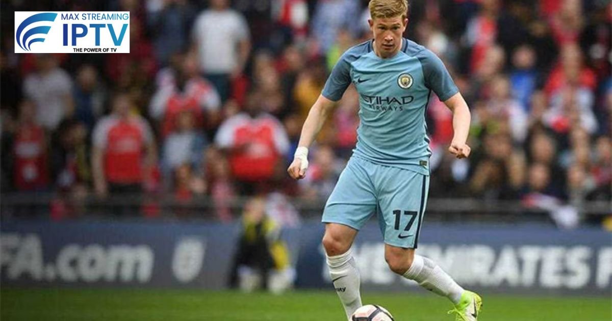Football player in action during live sports match in 4K quality