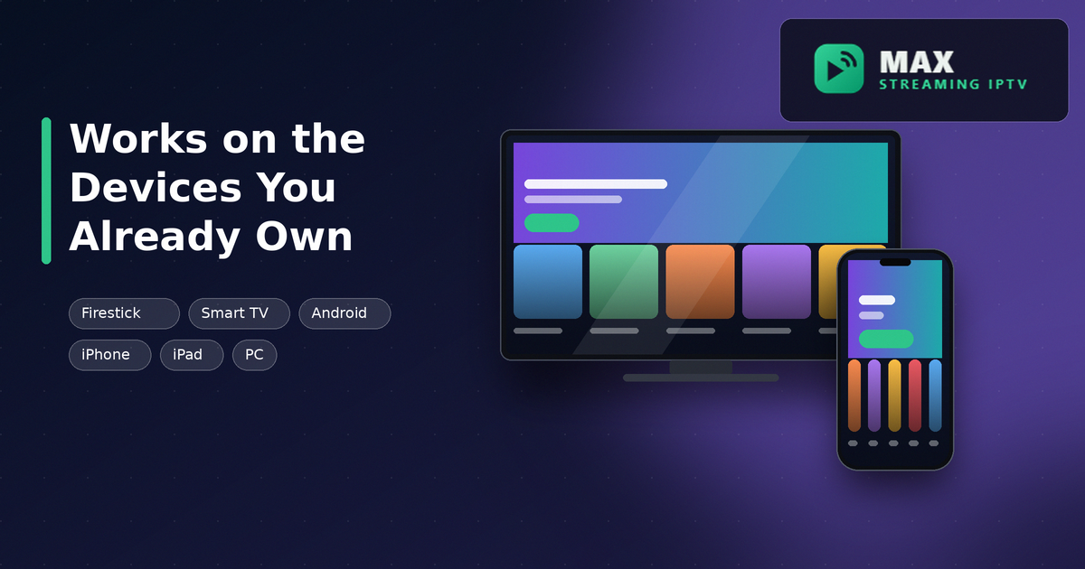 IPTV subscription UK working on a smart TV and phone with no extra equipment