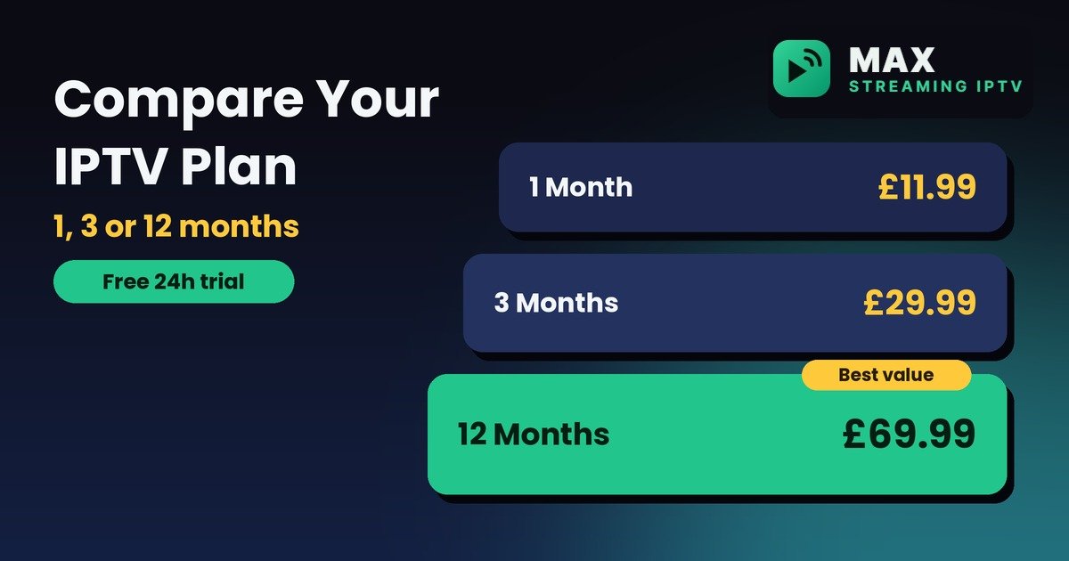 IPTV packages UK compared: 1 month, 3 month and 12 month plans